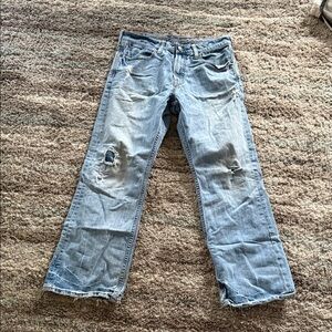 American Eagle Outfitters Distressed Blue Bootcut Jeans
